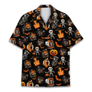 Halloween Hawaiian Shirts For Unisex Halloween Shirt Casual Hawaiian Short Sleeve Button Down Spooky Season Shirt