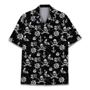 Pirate Hawaiian Shirt For Unisex Pirate Shirt Summer Beach Short Sleeve Pirate Gifts For Aloha Button Down Shirt